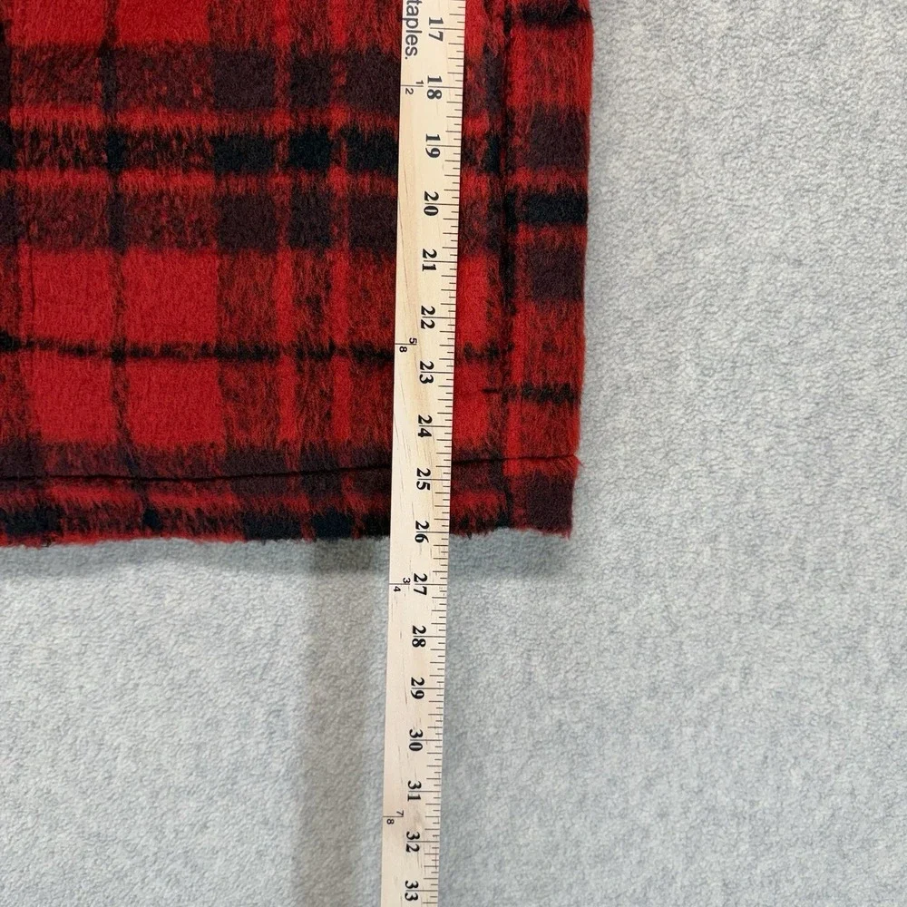 Old Navy Red Black Buffalo Plaid Sherpa Lined Jacket Men's Medium NWT